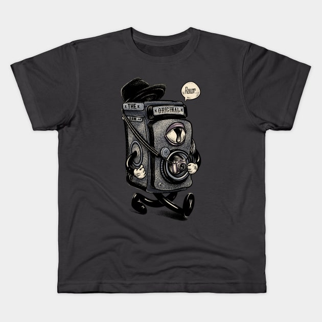 The Original Raw - Vintage Analog Film Camera Kids T-Shirt by anycolordesigns